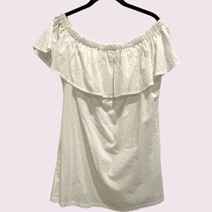Lucky Brand White Eyelet Off the Shoulder Dress SZ M NWOT